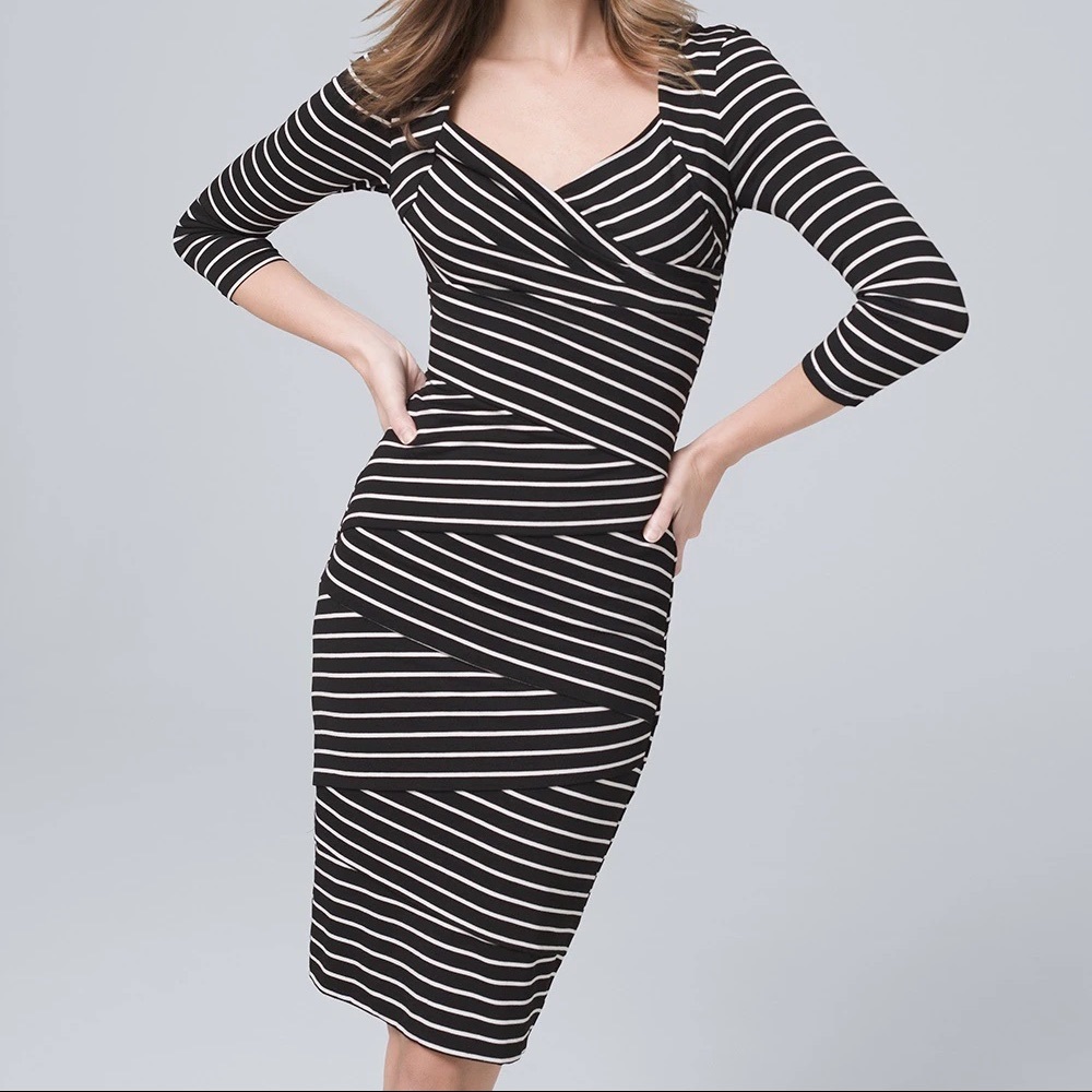 White House Black Market Instantly Slimming Striped Sheath Dress